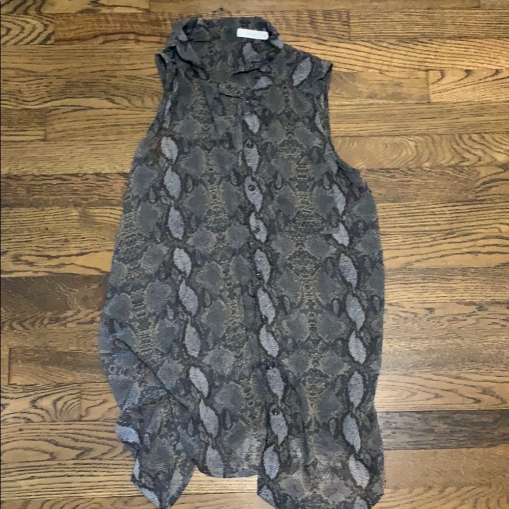 Lush Snakeskin Sheer Tank Blouse